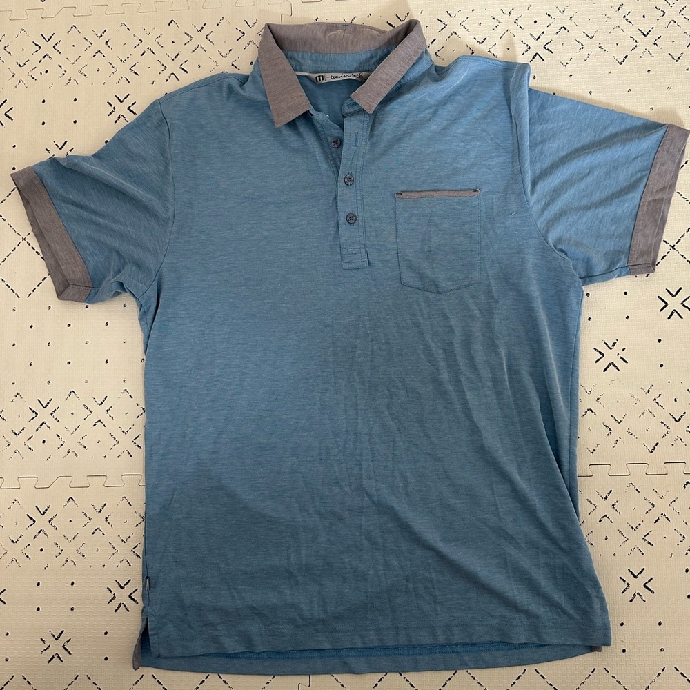 Travis Mathew blue polo shirt Large L
